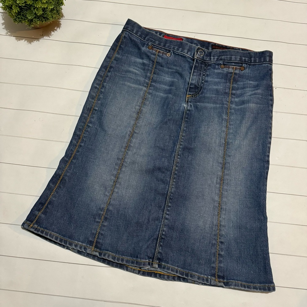 Long Modest Denim Jean Pencil Skirt Medium Wash Women’s‎ Size Small
